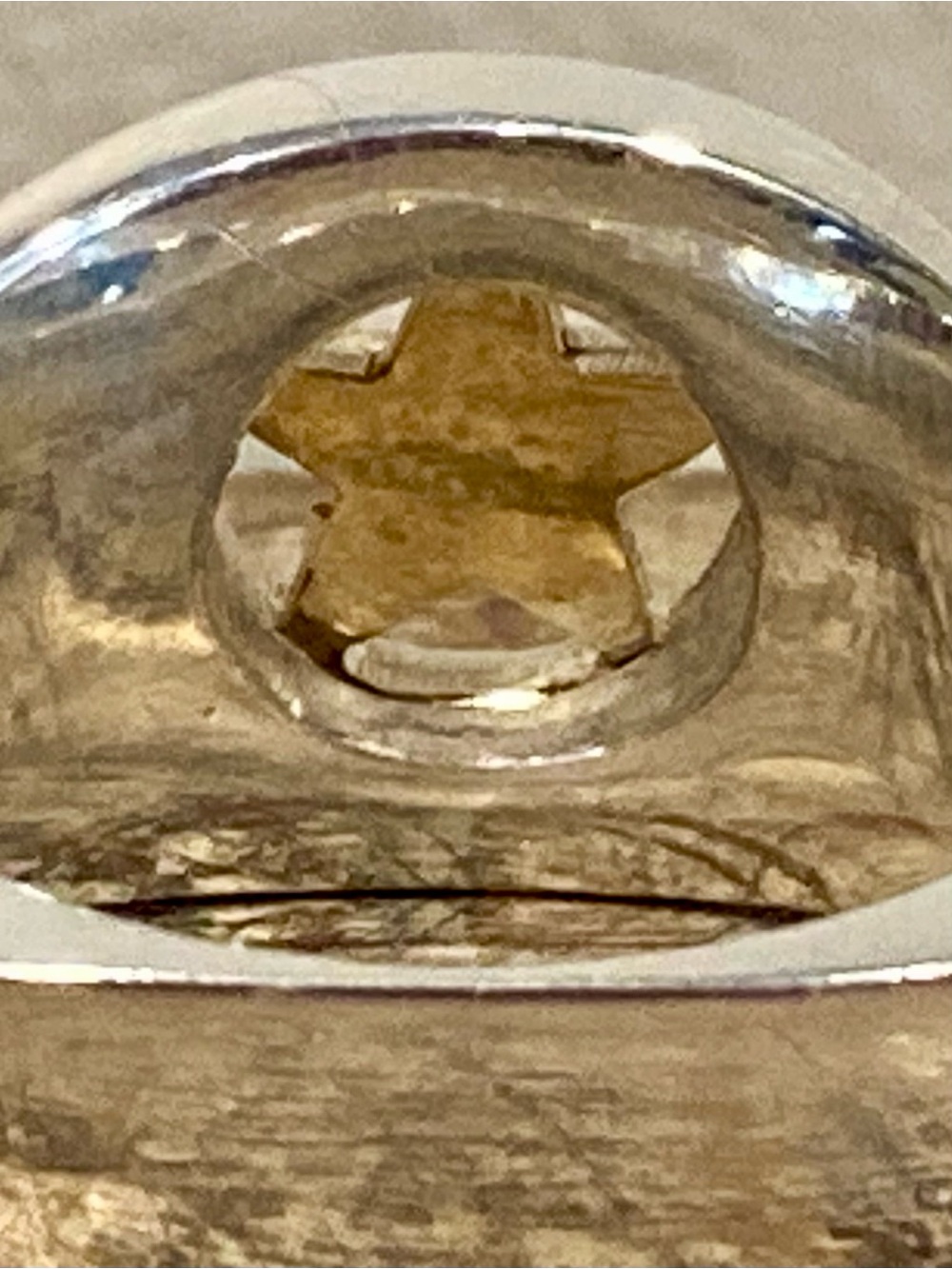 Sterling Silver & 14K Gold Lone Star Signet Ring Size 9.25 19 Grams - Picture 14 of 17